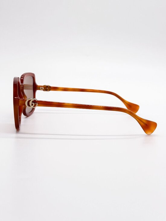 NEW GUCCI SUNGLASSES GG1070S 002 HAVANA OVERSIZED WOMEN GUCCI EYEWEAR main image 4